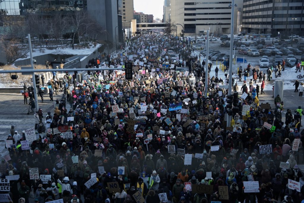 Thousands brave frigid cold in Twin Cities 'ICE Out' protest