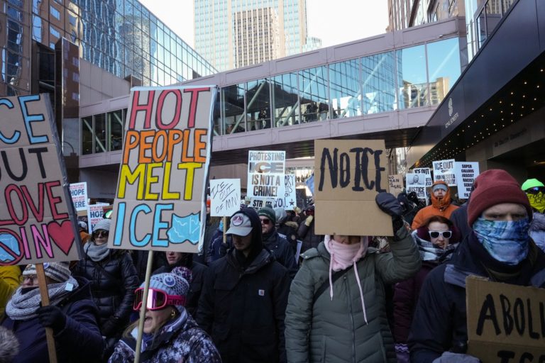 "ICE Out" protest in Minneapolis