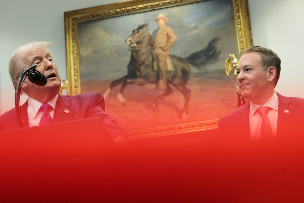 U.S. President Donald Trump makes an announcement with EPA Administrator Zeldin, at the White House