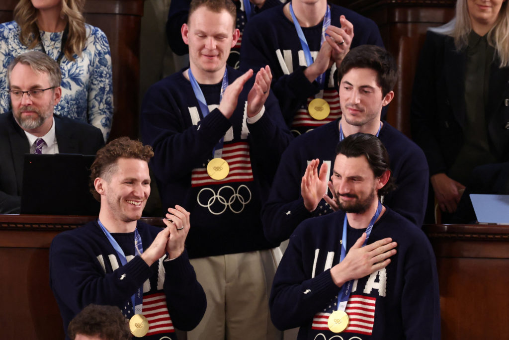 WATCH: Trump introduces Olympic gold medal-winning U.S. men's hockey team | 2026 State of the Union