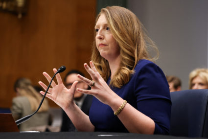 Casey Means, nominated to serve as the next U.S. Surgeon General, testifies before a Senate Health, Education, Labor, and ...