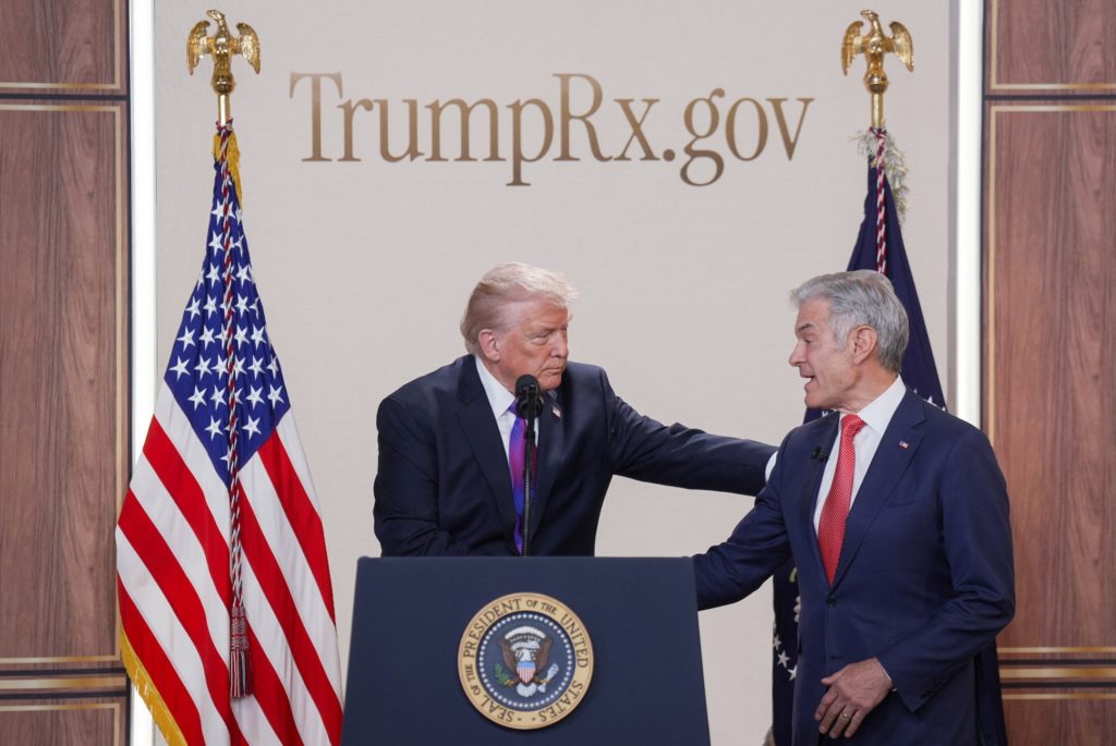 U.S. President Donald Trump unveils the TrumpRx drug discount site