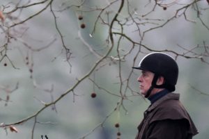 Andrew Mountbatten-Windsor rides a horse in Windsor Great Park