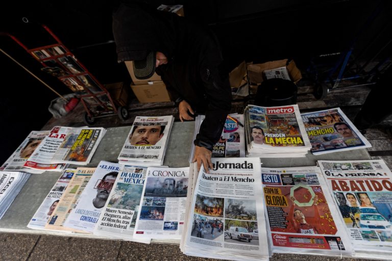 Newspapers reporting the wave of violence in Mexico