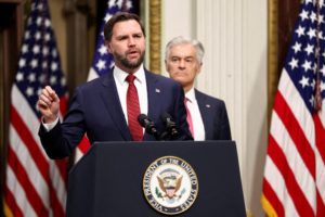 FILE PHOTO: U.S. Vice President JD Vance and Administrator for the Centers for Medicare &amp; Medicaid Services Mehmet Oz ...