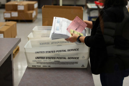 Voters cast their ballots in the Democratic primary in Sun City