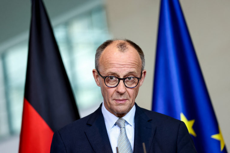 German Chancellor Merz makes a statement on the situation in the Middle East, in Berlin