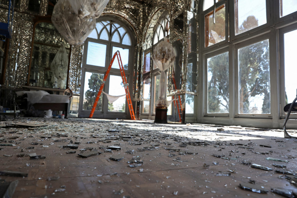 FILE PHOTO: Debris at the historical monument Golestan Palace after it was damaged in an Israeli and U.S. strike, in Tehran