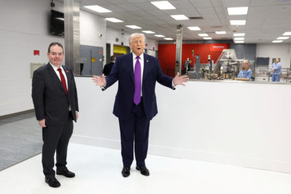 U.S. President Donald Trump visits Thermo Fisher Scientific in Cincinnati