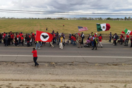 FILE PHOTO: Supporters of farm labor unions march to mark Cesar Chavez Day in California
