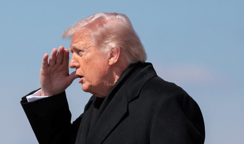 U.S. President Donald Trump disembarks Air Force One as he arrives at Dover Air Force Base in Dover