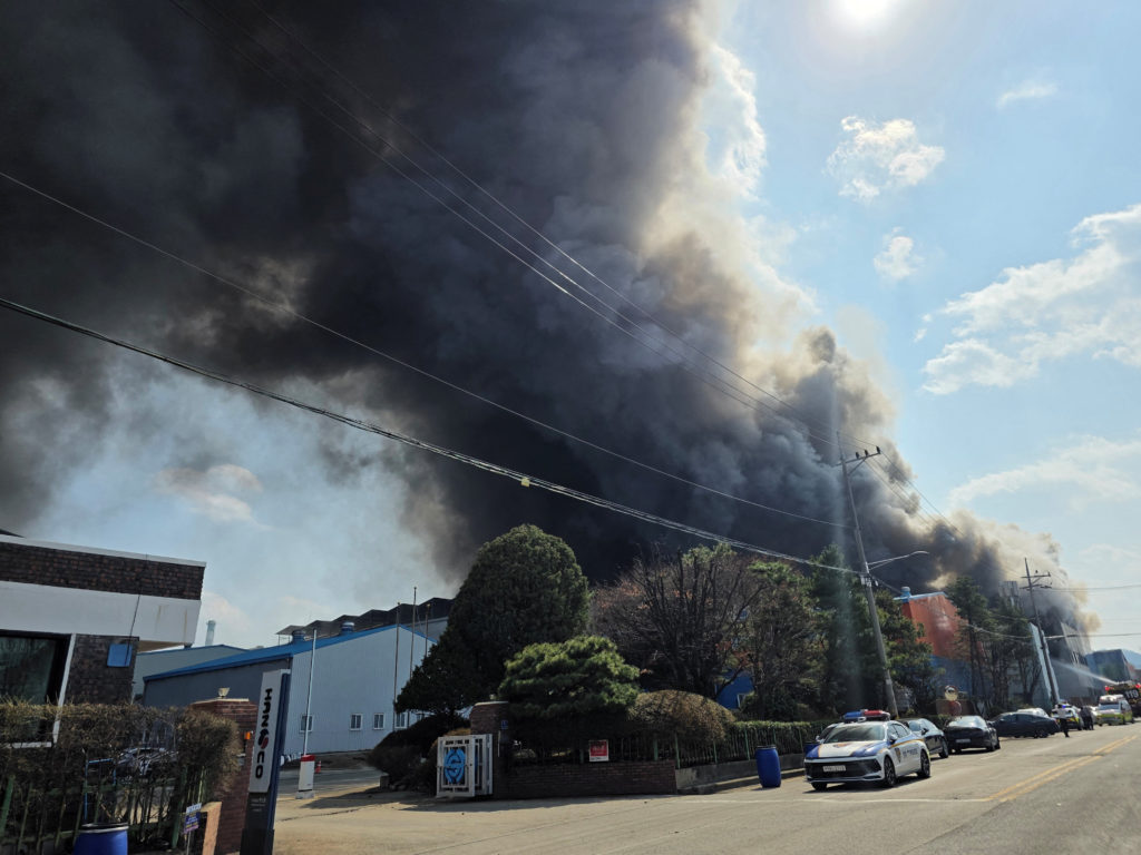 At least 25 hurt in fire at car parts factory in South Korea, Yonhap says