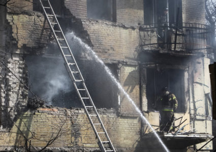 Russian drone strike in Dnipro