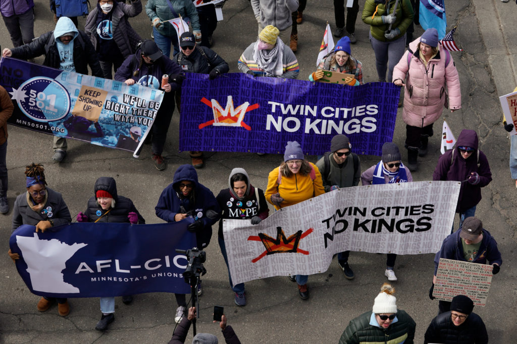 "No Kings" protest, in St. Paul
