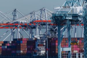 Shipping containers at the port of Los Angeles