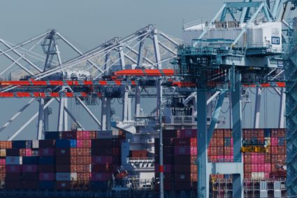 Shipping containers at the port of Los Angeles