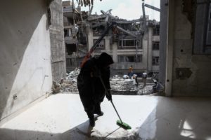 Aftermath of a strike on a residential building in Tehran