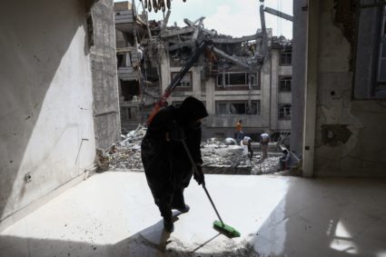 Aftermath of a strike on a residential building in Tehran