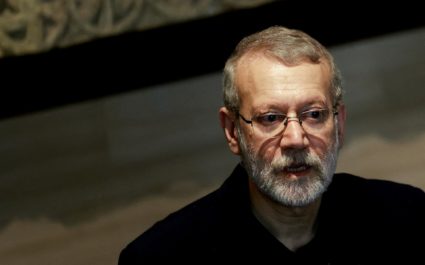 FILE PHOTO: Ali Larijani, former chairman of the parliament of Iran meets with Lebanese Parliament Speaker Nabih Berri in ...