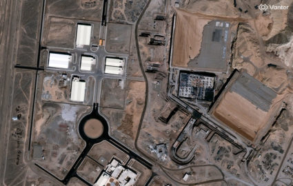 A satellite image shows a historical view of the Natanz Nuclear Facility under construction