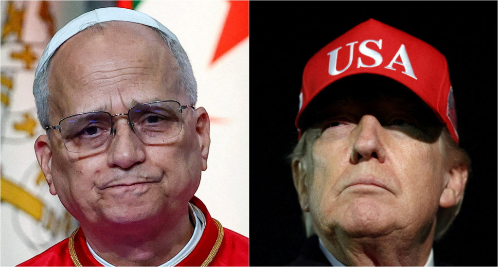 A combination picture shows Pope Leo XIV and U.S. President Donald Trump