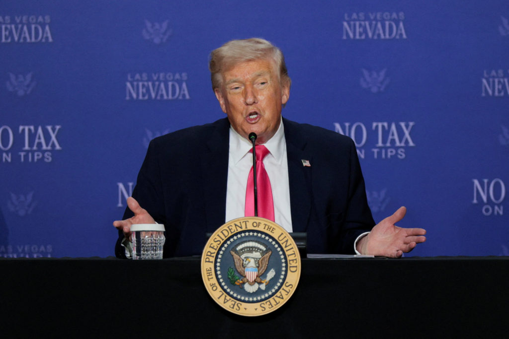 U.S. President Trump attends a roundtable focused on tax cuts in Las Vegas, NV