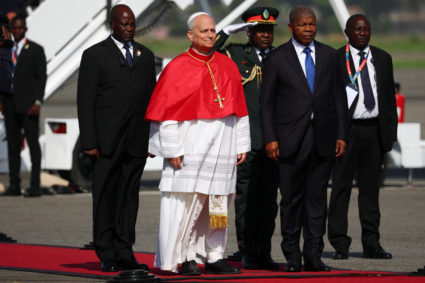 Pope Leo arrives in Angola, the third stop on his visit to Africa
