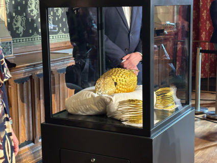 A priceless Romanian helmet is recovered after thieves broke in with a homemade bomb and sledgehammer