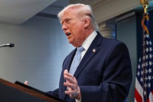 U.S. President Trump holds a press conference in the briefing room at the White House