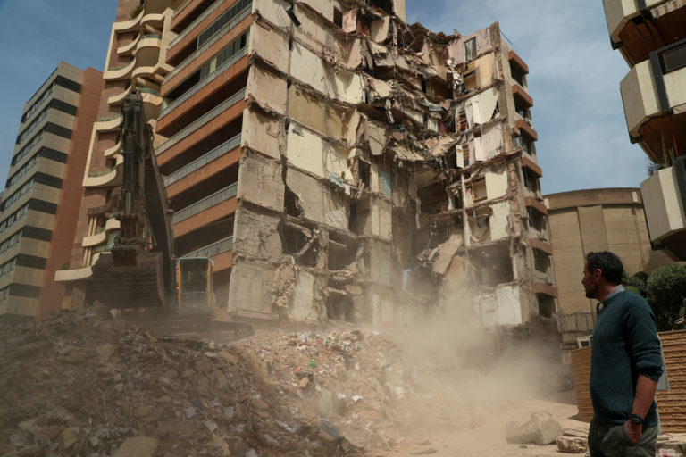 Wael Sabbagh, whose mother Afaf Sidaoui and brother Hassan, were killed in an Israeli strike on an apartment building on A...