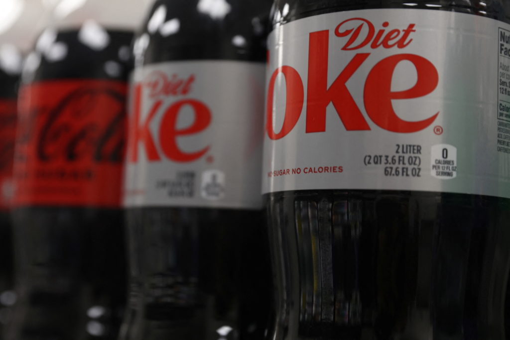 Diet Coke is seen on display at a store in New York City,