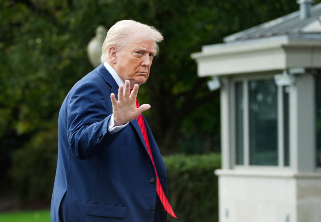 U.S. President Trump returns at the White House following his annual physical exam