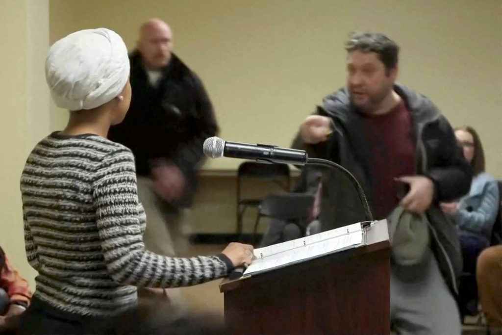 Man who sprayed vinegar at Rep. Ilhan Omar during town hall pleads guilty to assault