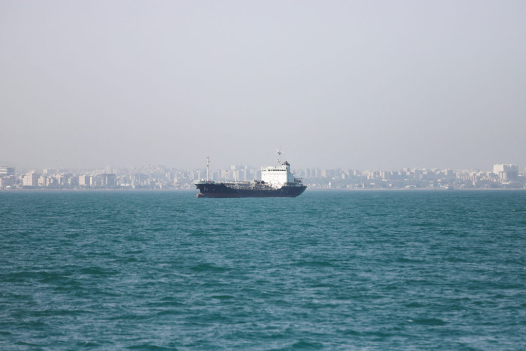 Vessels in the Strait of Hormuz near Bandar Abbas, Iran