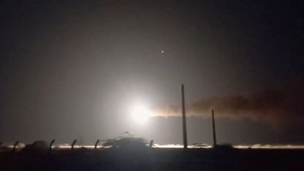 Iranian navy fires a missile, at an unknown location