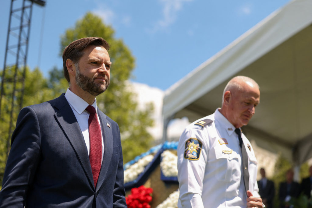 U.S. Vice President JD Vance attends the 45th Annual National Peace Officers Memorial Service at the U.S. Capitol in Washi...