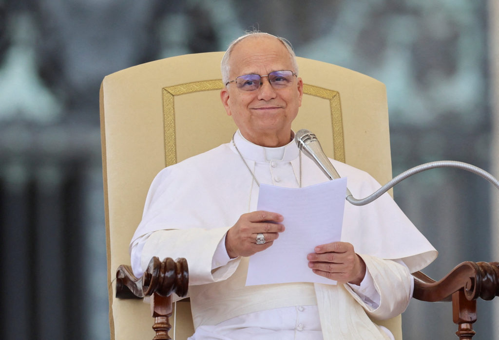 FILE PHOTO: Pope Leo XIV holds weekly general audience in St. Peter's Square at the Vatican