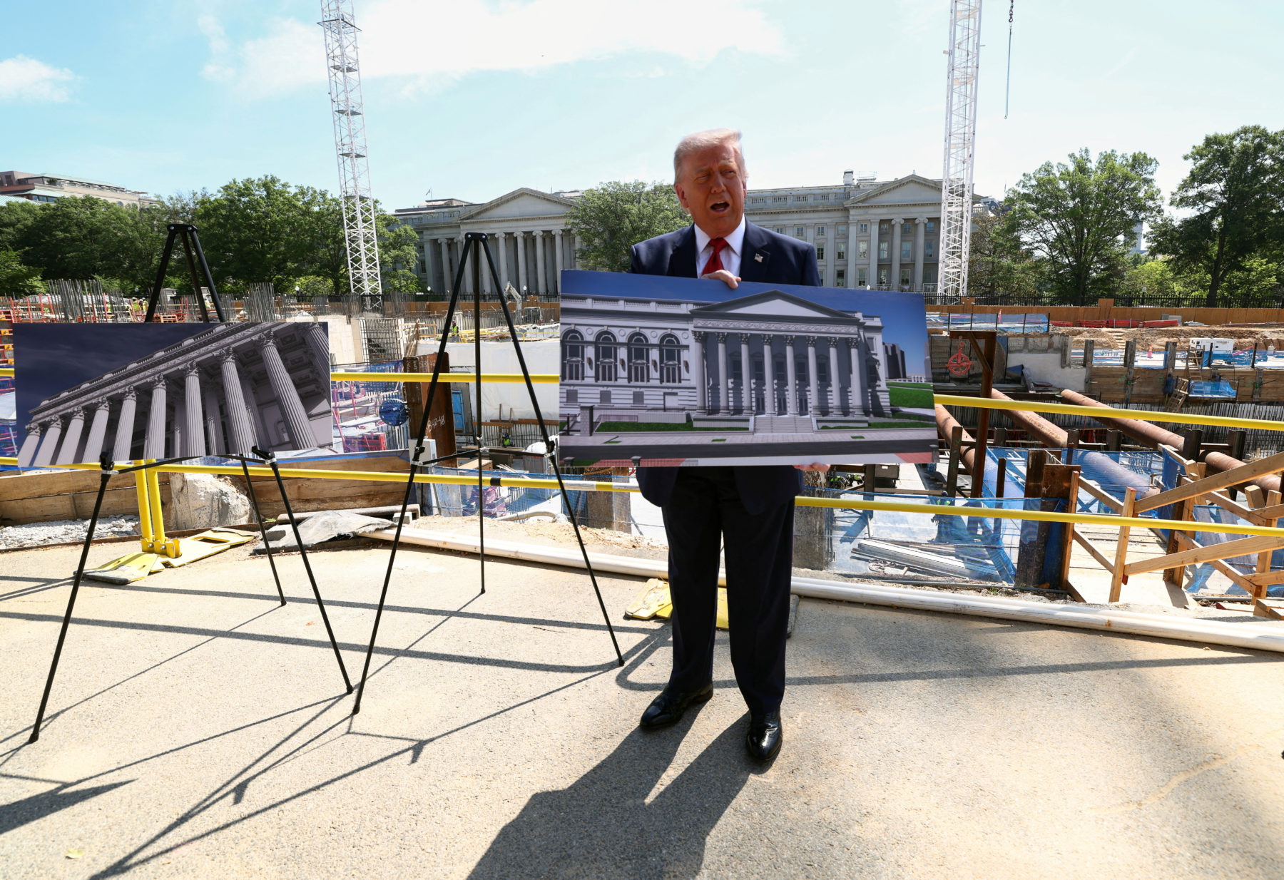The site of ongoing construction of the planned White House ballroom in Washington