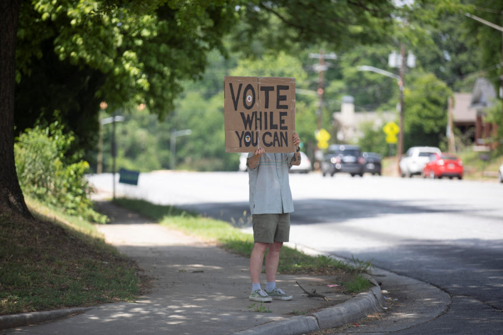 Voters participte in the Georgia Midtern Primary Elections in Atlanta, Georgia