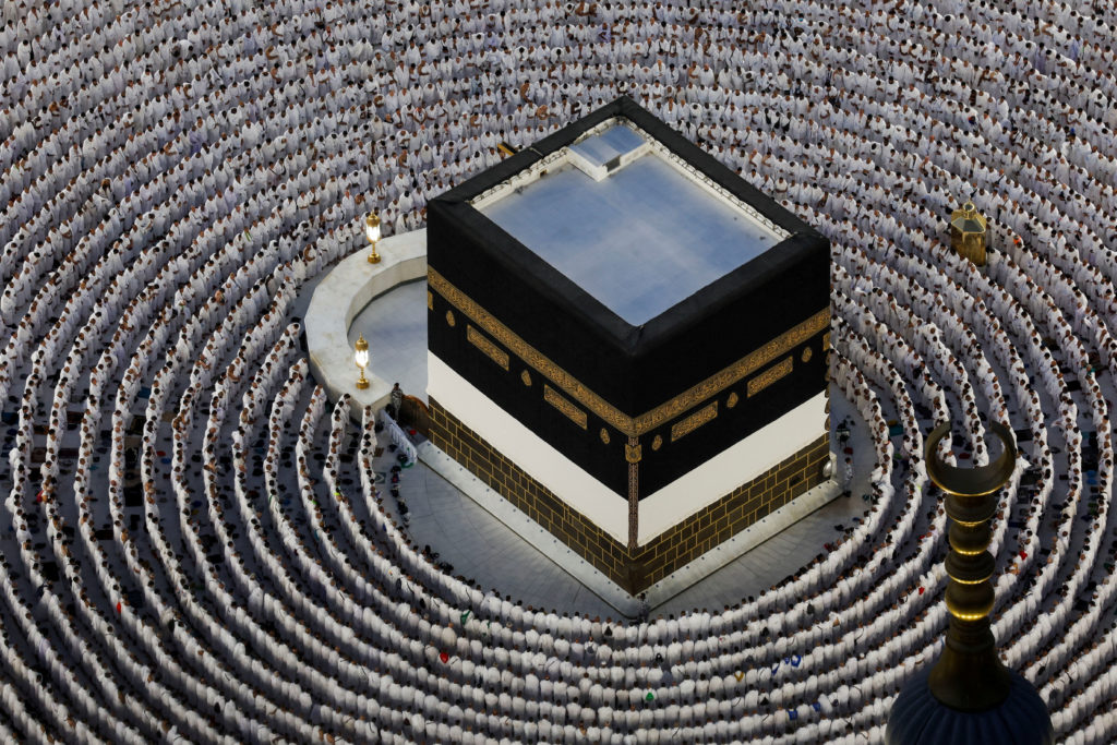 Pilgrims visit Grand Mosque ahead of annual hajj pilgrimage, in Mecca