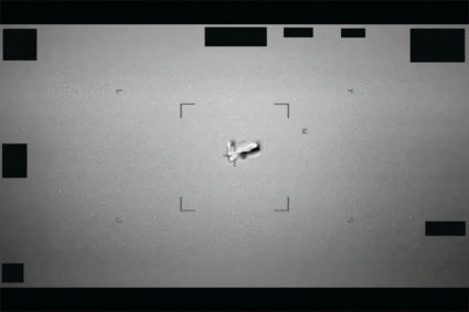 Handout image shows unidentified aerial phenomenon (UAP) released by U.S. Defense Department