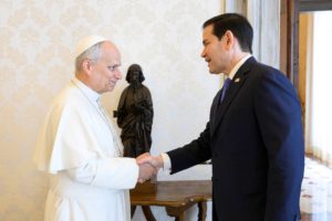 Pope Leo XIV meets U.S. Secretary of State Marco Rubio at the Vatican