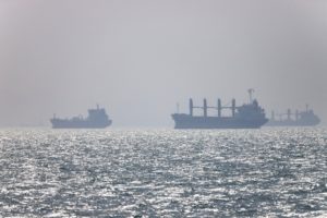 Vessels in the Strait of Hormuz near Bandar Abbas, Iran