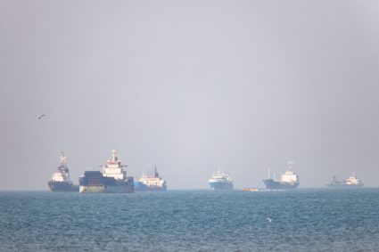 Vessels in the Strait of Hormuz near Bandar Abbas, Iran