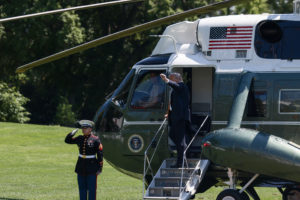 U.S. President Trump departs the White House en route to China