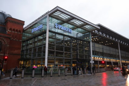 Eurostar cancels its services from St. Pancras International station due to a flooded tunnel, in London