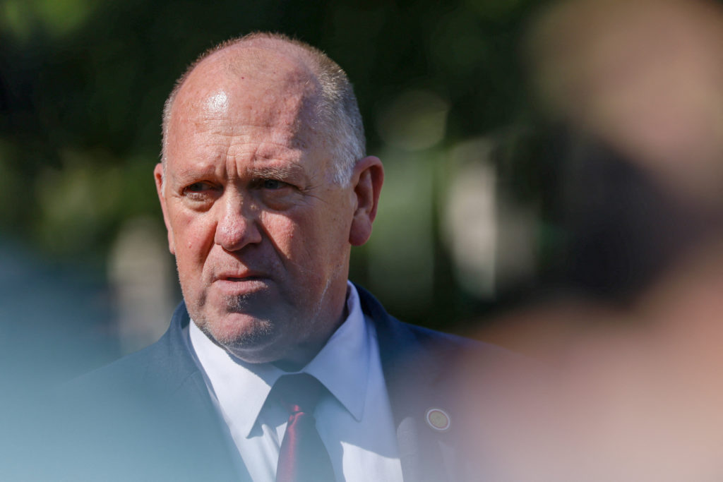Tom Homan speaks at the White House in Washington