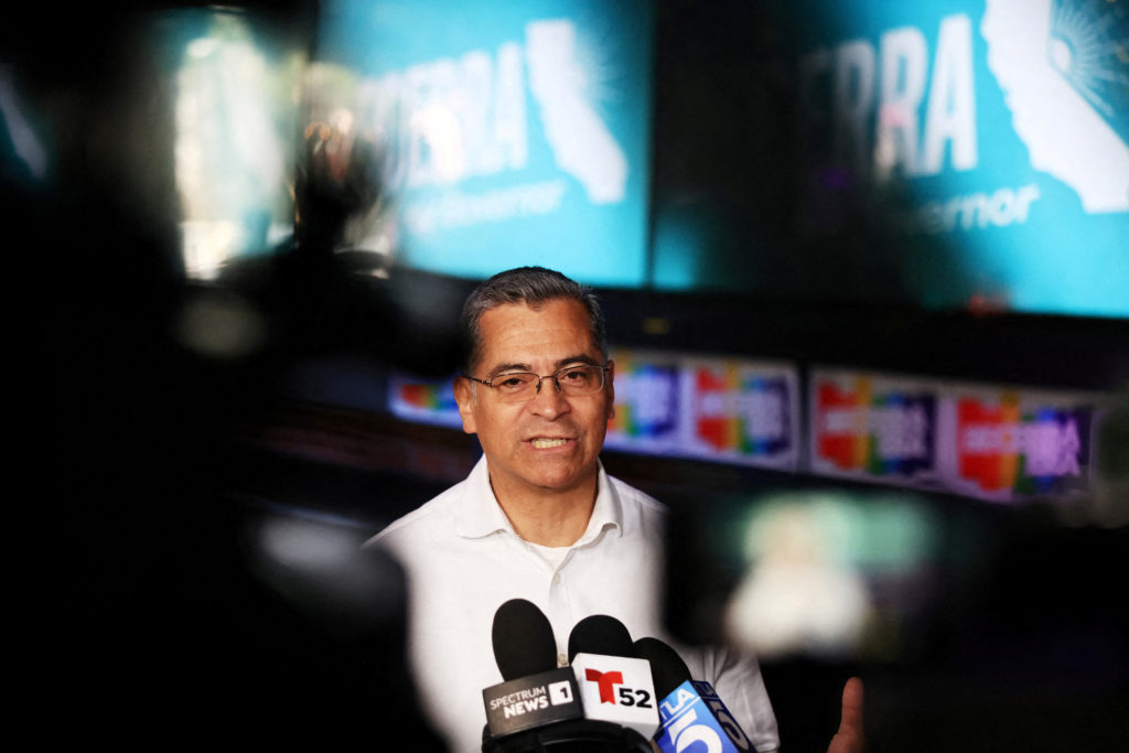 Democratic Gubernatorial Candidate Xavier Becerra campains in West Hollywood