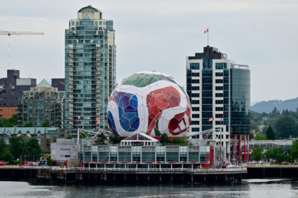 FILE PHOTO: Vancouver's Science World transformed into the FIFA World Cup 2026 match ball
