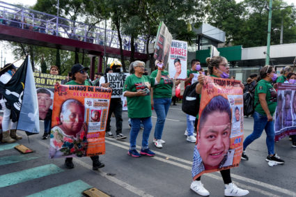 Protest march ahead of the opening match of the 2026 FIFA World Cup, in Mexico City
